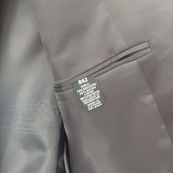 Tuxedo Jacket - Sz 42 - Navy checkered blue / black lapel - Bar 111 - Slim - Picture 12 of 14